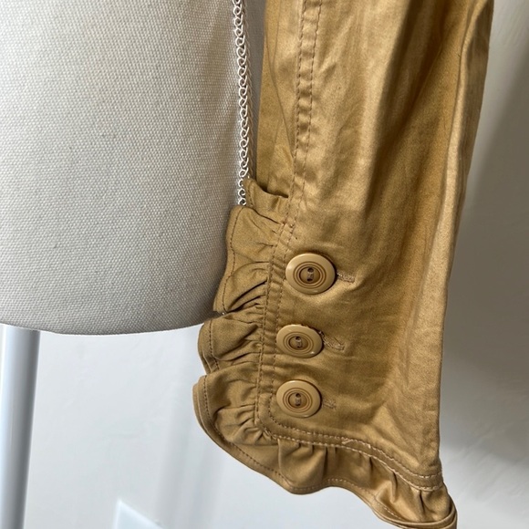 Khaki Ruffle Cropped Jacket - Picture 6 of 9